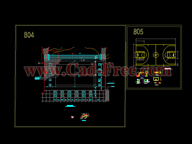 Basketball court-stand CAD drawings